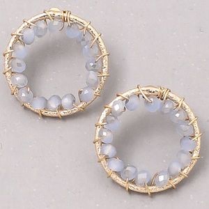 Ella beaded round stud earrings